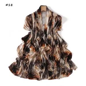 High elasticity mercerized cotton long scarf with animal print design for women fashion.