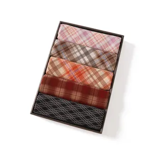 British style plaid scarf set for women, elegant chiffon long shawl and beach wrap accessories.