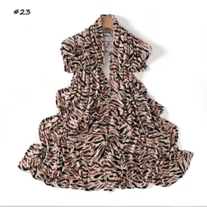 Women fashion long scarf stretch mercerized cotton animal print lightweight breathable neck wrap