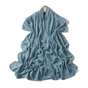 Detailed view of solid color chiffon long scarf, elegant draped style for women summer.