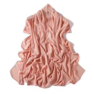 Summer candy color chiffon long scarf, soft elegant solid color casual versatile shawl.