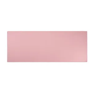 Detail shot showing the soft texture and smooth surface of the solid pink chiffon scarf fabric.