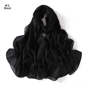 Black glitter stripe scarf lightweight fashion shawl casual long neck wrap for women daily wear