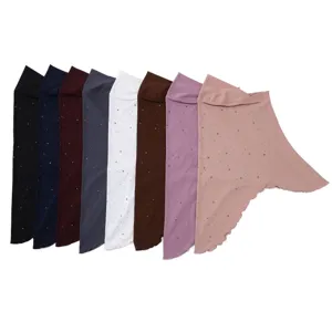Bonnet hijab interieur strass musulman calotte chanvre cristal coiffe elastique colore