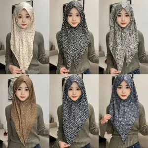 Rétro Français Coton Lin Foulard Triangle Femmes Bandeau Floral Paisley Pois Châle Accessoires Cheveux