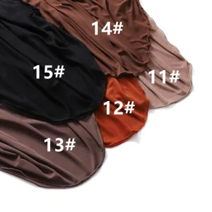 Solid color stretchy mesh long scarf lightweight breathable sheer headscarf turban variant