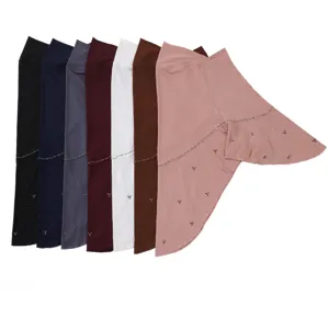 Solid color crystal linen rhinestone clover hijab veil Muslim headscarf shawl wrap