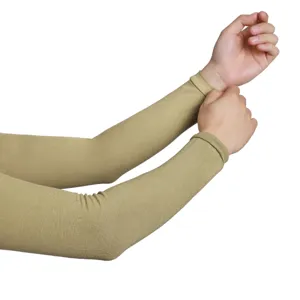 Modal cotton sun protection arm sleeves, solid color cooling arm guards for outdoor driving.