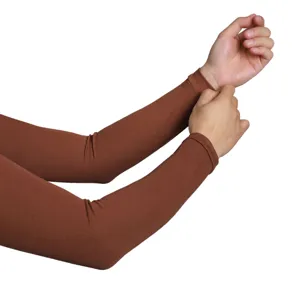 Solid color modal cotton sun protection ice sleeves detail view, breathable outdoor arm guard.