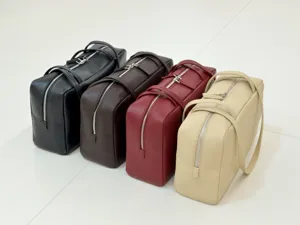 Classic leather bowling bag boston bag large capacity casual underarm shoulder bag for women