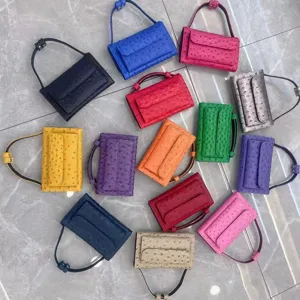 Ostrich texture baguette shoulder bag women multi-color casual underarm handbag chic