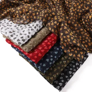 Primavera estate stampa cuore cotone lino lunga sciarpa foulard hijab protezione sole