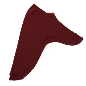 Double layer chiffon hijab tail headscarf solid color simple slip on Muslim head wrap detail