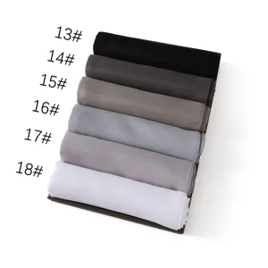 Set foulard hijab chiffon tinta unita perla, elegante sciarpa lunga donna protezione solare