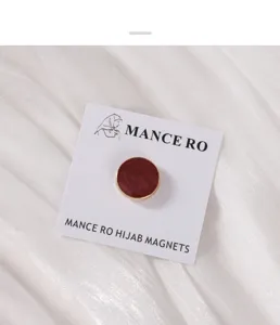 Runde magnetische Hijab Brosche mit Markenkarte Verpackung, starker Magnetverschluss.