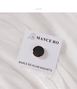 Schwarzer Marmor Hijab Magnet Brosche stilvolle Kleidung Pin sichere magnetische Schal Clip