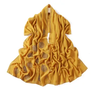 Elegant rhinestone chiffon hijab scarf with sparkling details for women fashion daily wear.