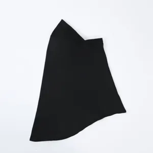 Solid black milk silk hijab headscarf, versatile everyday wear and outdoor warmth accessory.