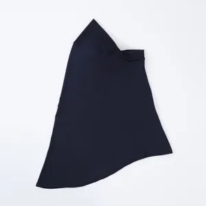 Plain milk silk hijab detail view, versatile solid color outdoor warm headscarf.