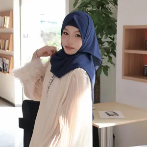 Exquisite chiffon hijab set with matching inner cap and elegant pleated design for women detail view.