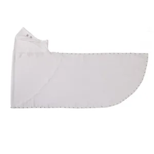Witte chiffon hoofddoek sjaal met fonkelende strass rand en kristallen strik details.