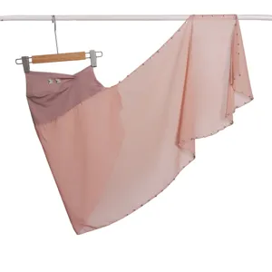 roze chiffon wikkel sjaal met strass rand strass afwerking sjaal dames accessoire
