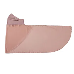 Chiffon gesplitste hijab sjaal met strass rand detail, elegante moslim hoofddoek detail.