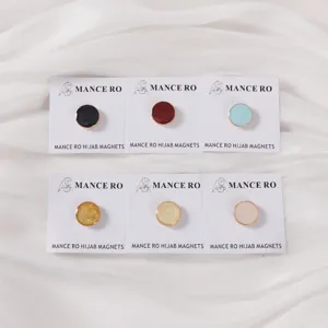 6er Set bunte Hijab Magnetnadeln runde Öltropfen Schal Clips starke Magnete für Damen.