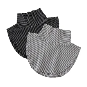 Women's Winter Warm Turtleneck Fake Collar Striped Knitted Detachable Collar Commuter Sweater Collar