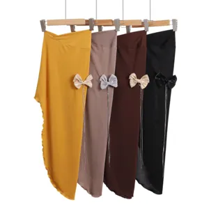 Mujer pañuelo turbante de lino cristal con lazo y borla colgante, cuatro colores moda