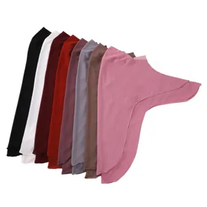Simple double layer chiffon tail hijab solid color multiple color display main view photo