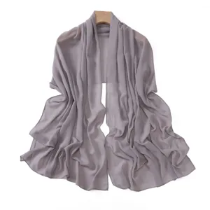Elegant grey chiffon scarf with rhinestone polka dots, versatile women long shawl for daily wear.