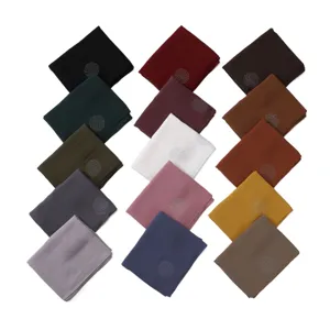 Solid color chiffon long scarf featuring elegant rhinestone dot design, versatile fashion hijab.