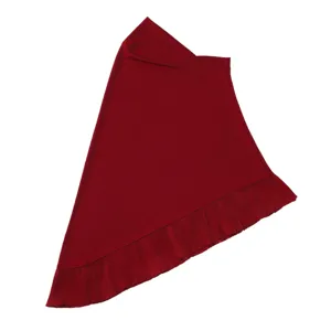 Wine red chiffon ruffled head cover hijab soft breathable comfortable ladies headwear