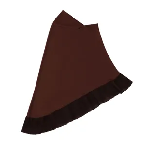 Women chiffon pleated turban headscarf dark brown elegant head cover cap stylish hat