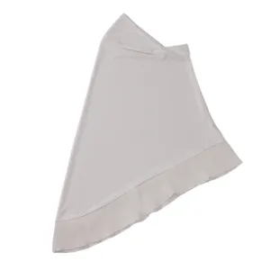 White chiffon pleated ruffle headscarf bonnet hijab stylish women daily headwear accessory
