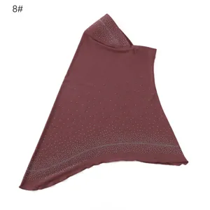 Women rhinestone decorated threaded hijab modest head cover starlight design fashion