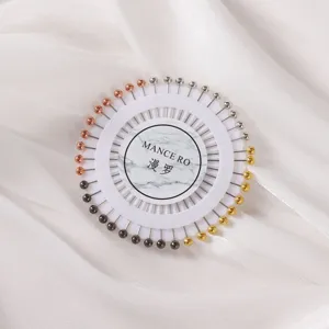 Ensemble d'épingles à tête ronde colorée sur roue pour la couture, le modélisme et le tissu.