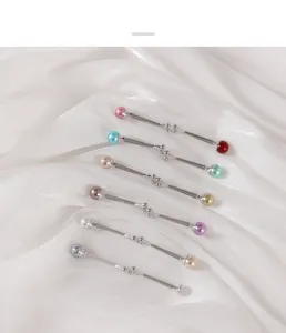 Clip de fixation de vêtement anti-éblouissement perle en métal écharpe boucle accessoire