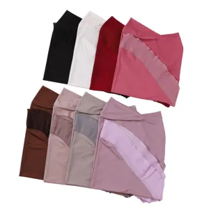 Women's plain chiffon ruffled headscarf turban cap, multi-color variant display main img.