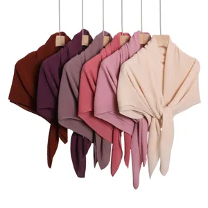Solid color pleated chiffon scarf shawl sparkly metallic detail versatile wrap hijab for women