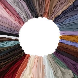 Donne Tinta Unita Elastico Musulmano Hijab Sciarpa Scialle Quotidiano Versatile Traspirante Elastico Sciarpa per la Testa Moda
