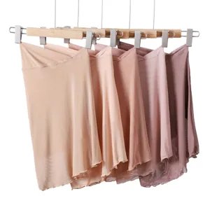 Solid color stretch mesh wrap skirt sheer fabric dance skirt lightweight breathable daily wear