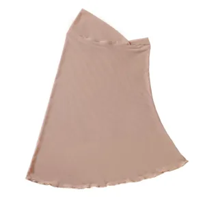 Solid color stretch mesh pull-on head cover hijab scarf for women daily wear lightweight breathable