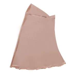 Solid color elastic mesh slip-on head cover breathable hijab bonnet comfortable daily wear