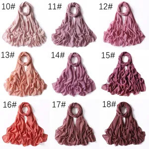 Sciarpa lunga tinta unita in chiffon perlato glitterato hijab varianti per donna moda.