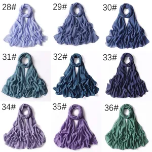 Sciarpa lunga in chiffon di perle macchiata d'oro tinta unita foulard hijab donna