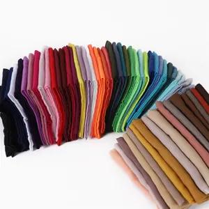 Solid color lightweight polyester long scarf breathable fashion shawl multi-color options