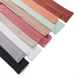 Modal solid color sun protection sleeves outdoor driving UV defense thin arm guards pair.
