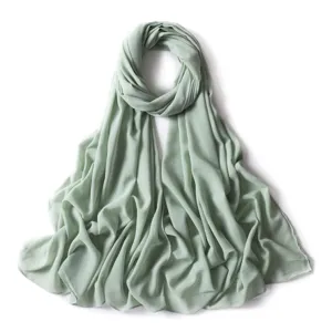 Sciarpa hijab in chiffon scintillante tinta unita lunga copricapo donna elegante top